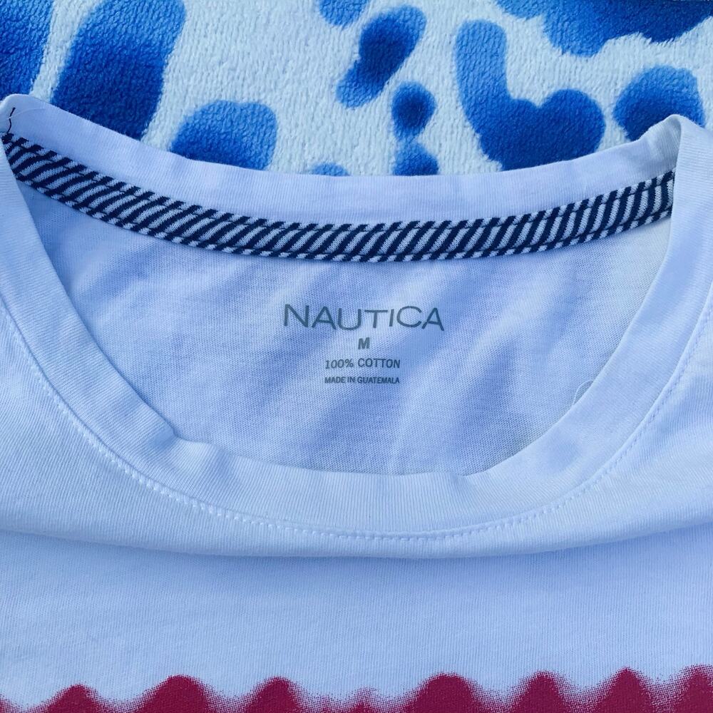 Nautica Patriotic Logo Tie Dye Short Sleeve Cotton Tee ๐บ๐ธ NWOT - Picture 4 of 15